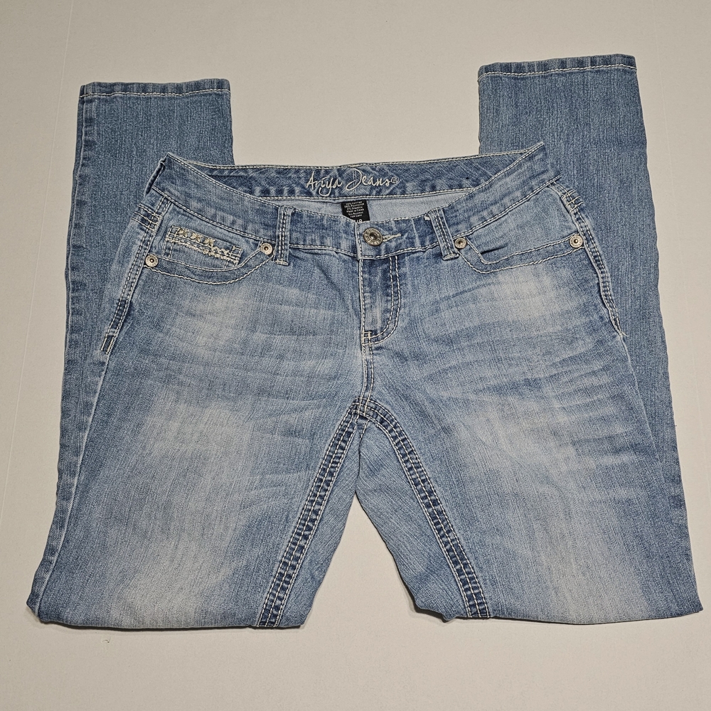 Ariya Blue Skinny Jeans with Subtle Whiskering